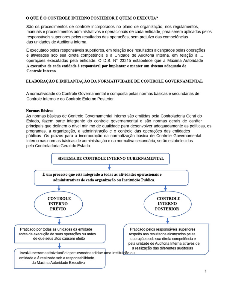 Controle Interno Posterior: Definição e Execução | PDF | Auditoria ...