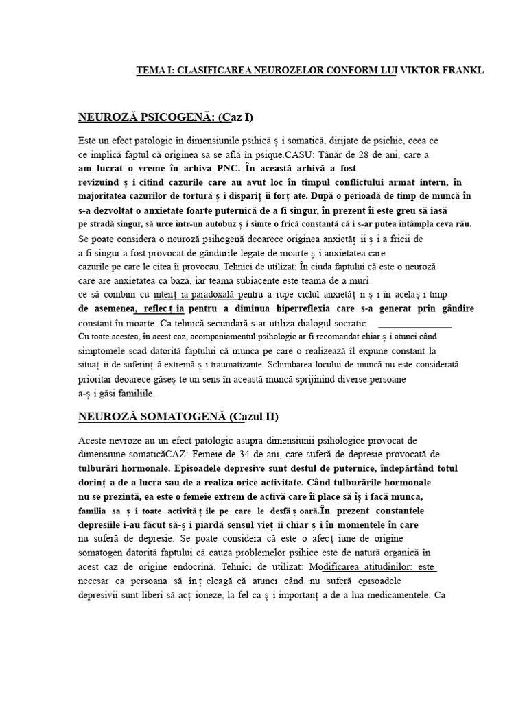 Neuroză Psihogenă | PDF