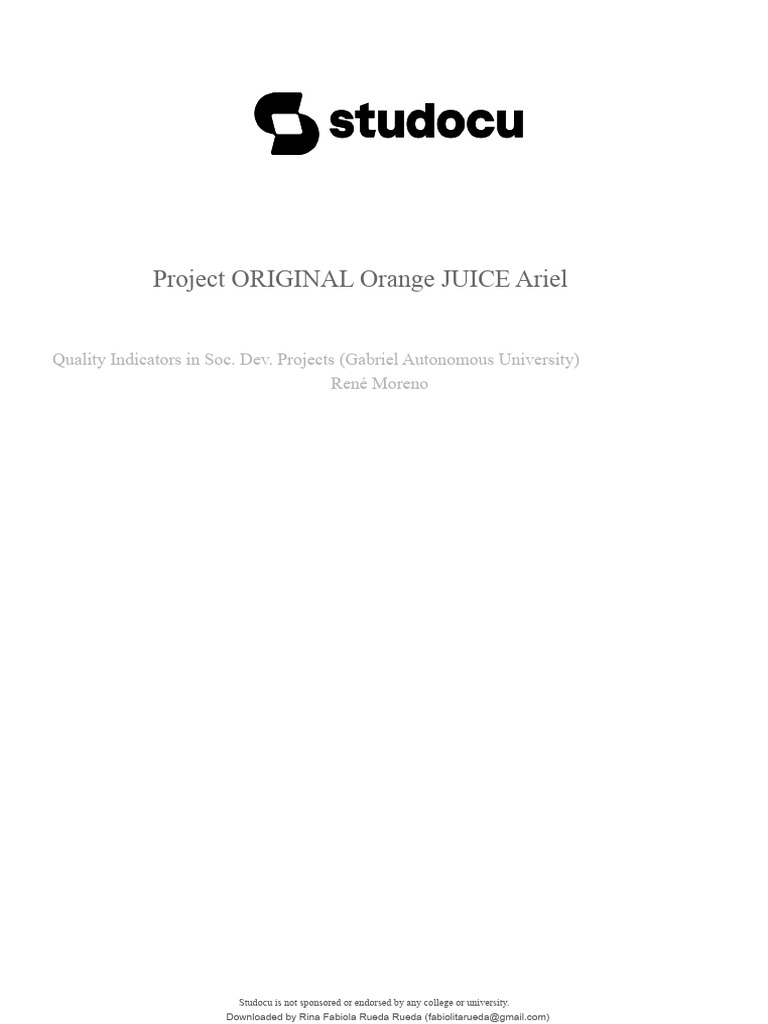 Orange Juice Production Project Overview | PDF | Juice | Diet & Nutrition