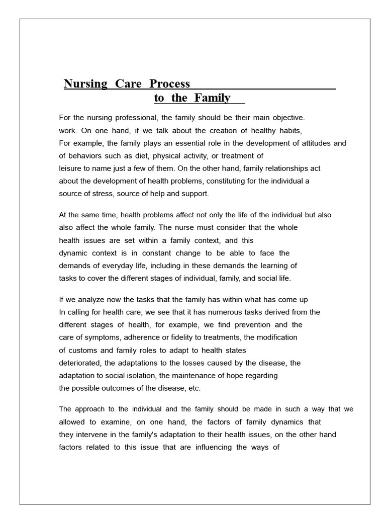 Family-Centered Nursing Care Process | PDF | Nonverbal Communication