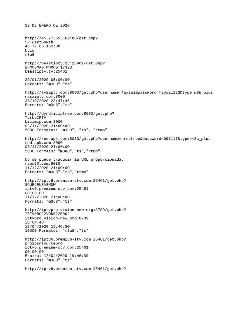 Listado de URLs IPTV y Formatos | PDF | Internet | Protocolos de internet