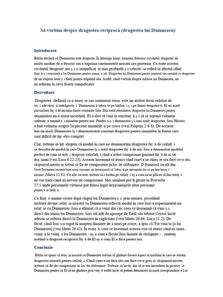 Să Vorbim Despre Dragostea Reciprocă | PDF