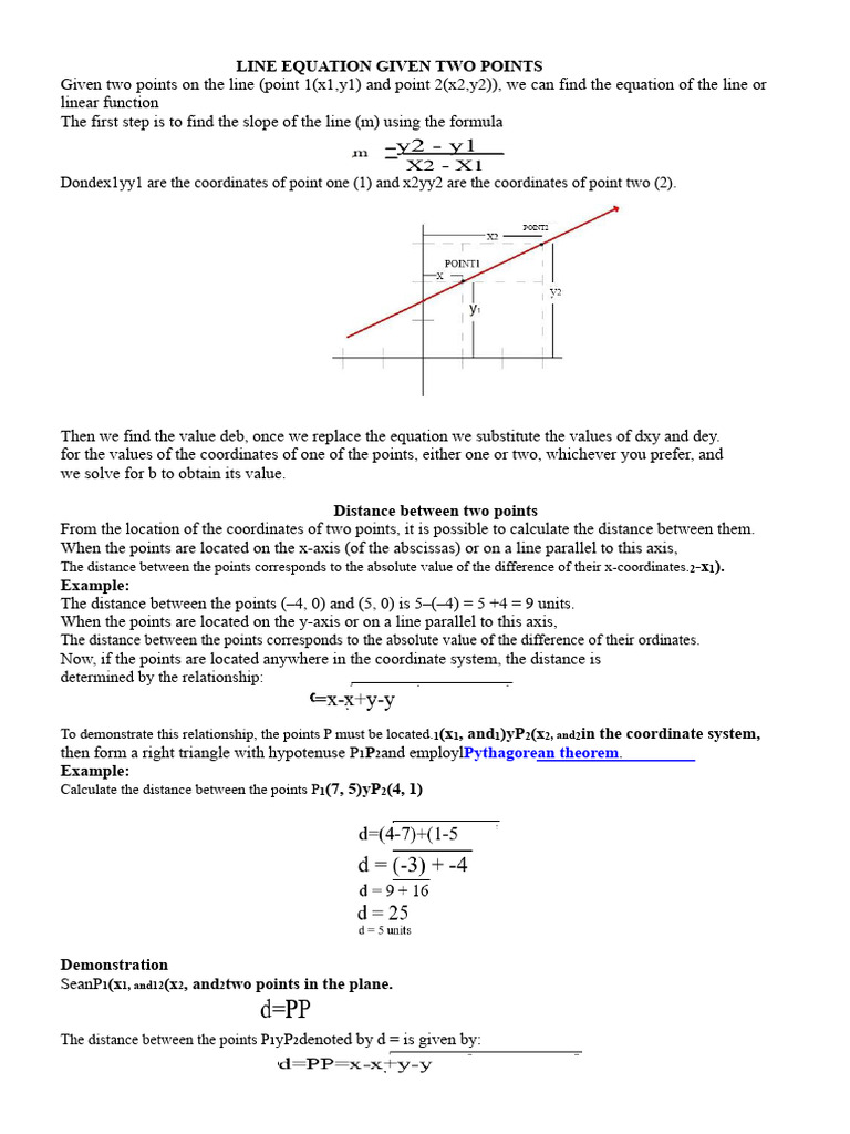 Distance Between Two Points | PDF