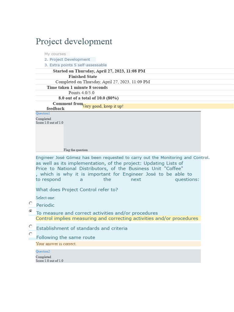 Project Development and Control Insights | PDF | Business