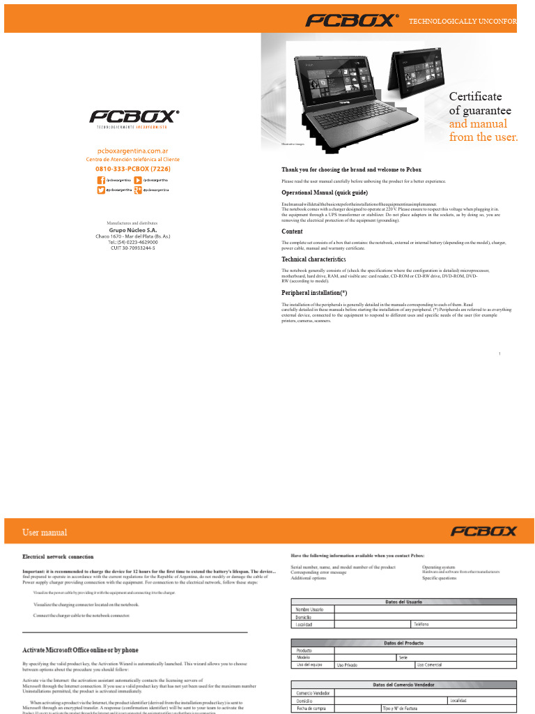 Pcbox Notebook User Manual & Warranty Guide | PDF | Windows 10 | Laptop