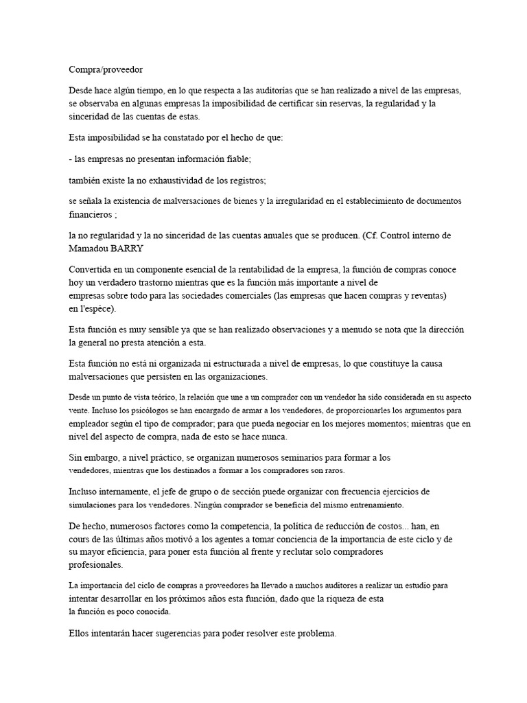 Optimización del Ciclo de Compras Empresarial | PDF | Cuestionario ...