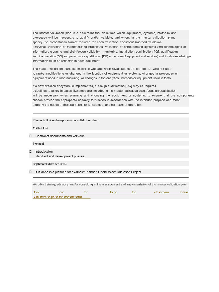 Master Validation Plan Overview Guide | PDF | Verification And Validation