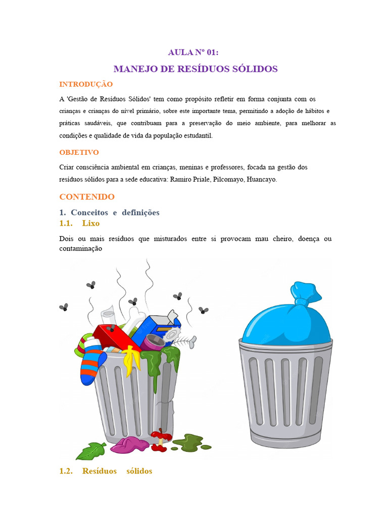 Manejo de Resíduos Sólidos na Educação | PDF | Desperdício | Reciclagem