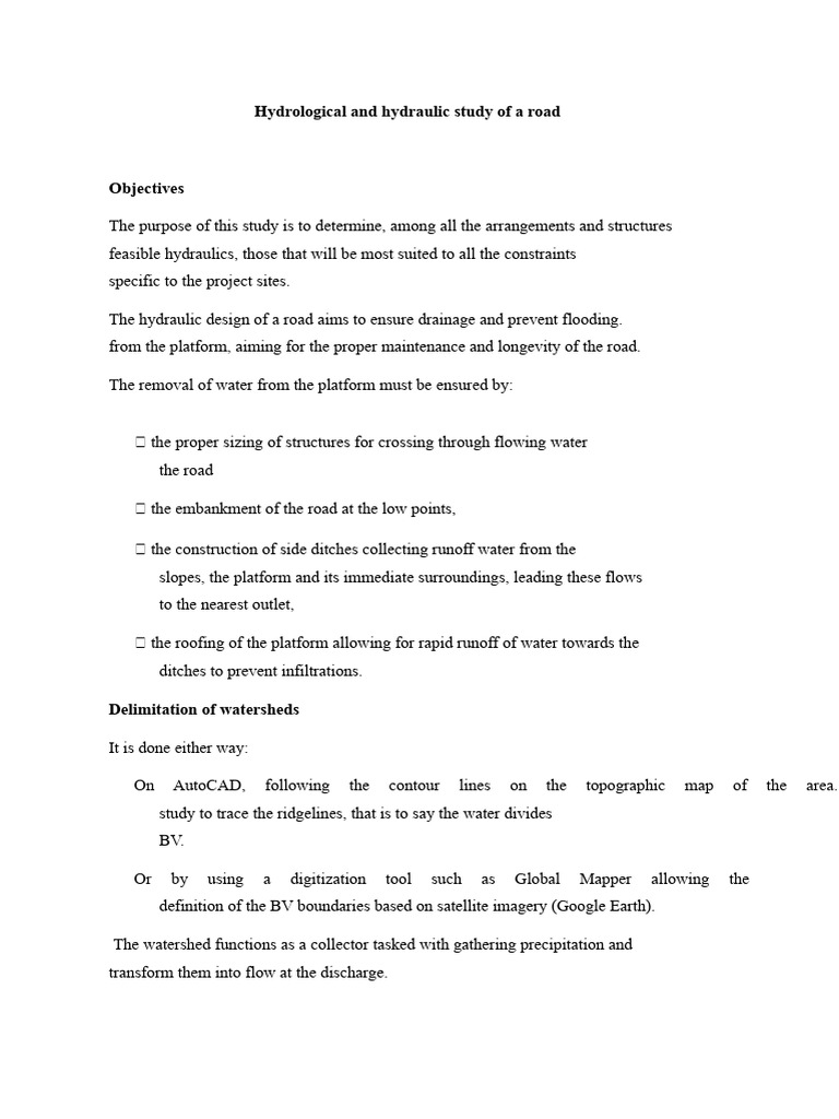 Hydrological Study for Road Drainage Design | PDF | Drainage Basin | Road