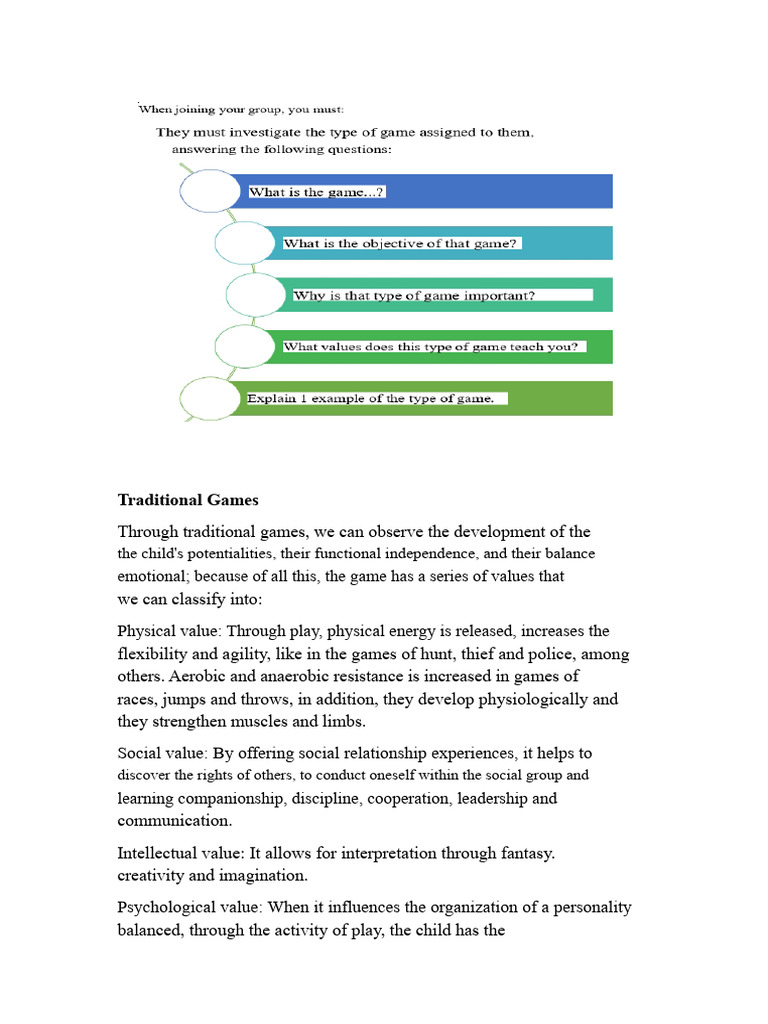 Values of Traditional Games | PDF