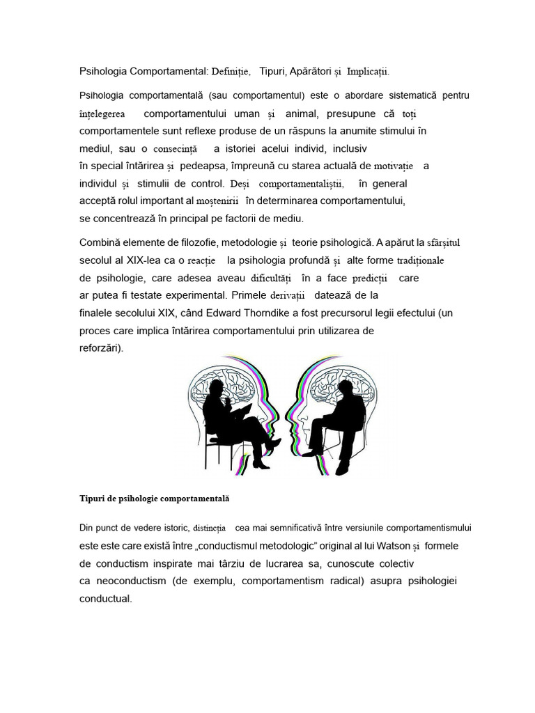 Psihologia Comportamentală | PDF