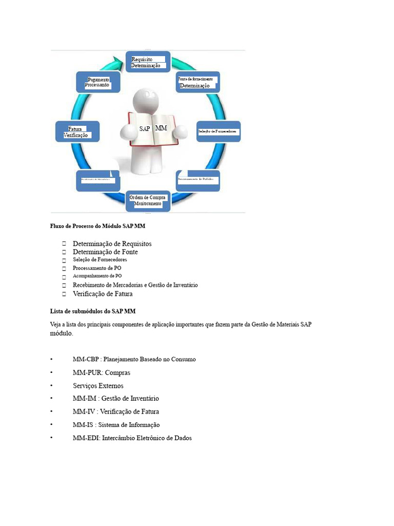 Fluxo do Módulo SAP MM e Submódulos | PDF | Sistema de informação ...