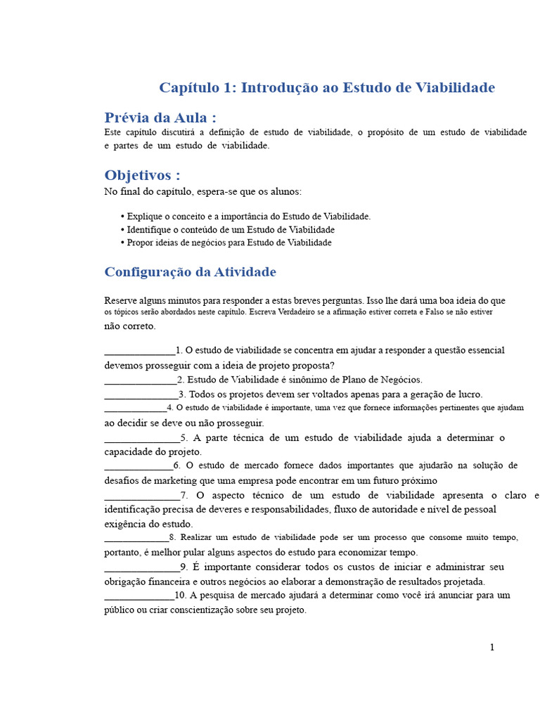 Estudo de Viabilidade: Conceitos e Importância | PDF | Despesa | Business