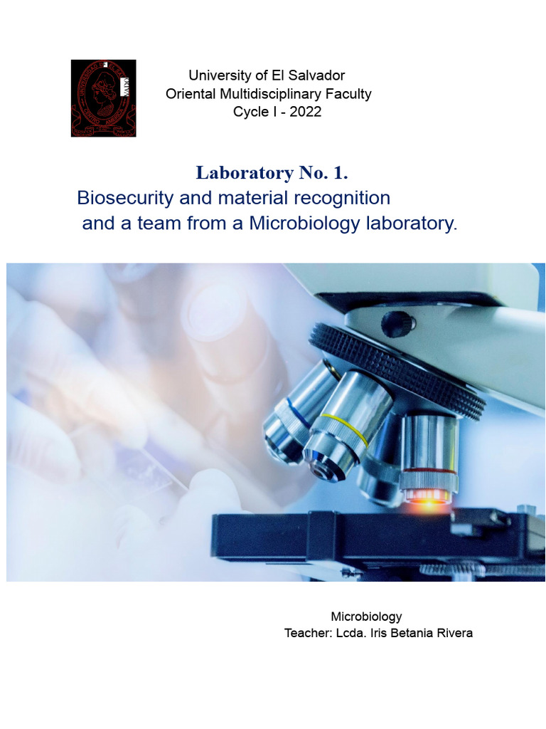 Laboratory 1. Biosafety and Recognition of Materials and Equipment in A ...