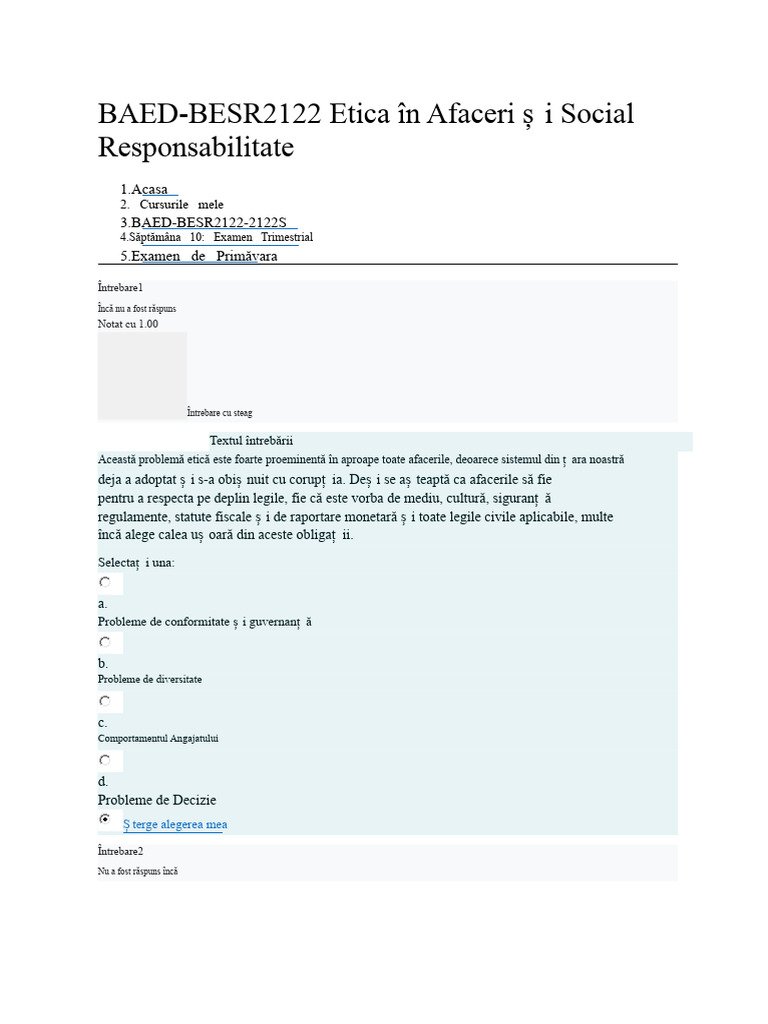 Examen BAED Besr Clasa A 12-A 2122 | PDF