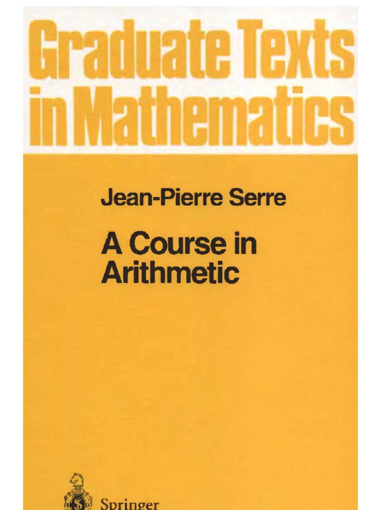 Serre J P A Course in Arithmetic 1996 PDF