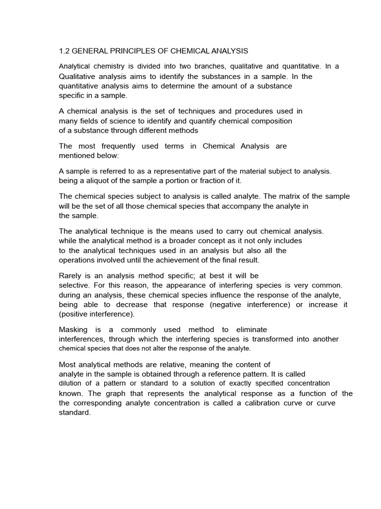Principles of Chemical Analysis Explained | PDF | Analytical Chemistry ...