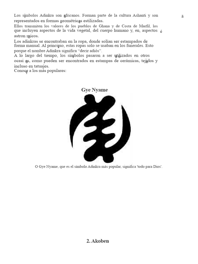 Significado de los símbolos Adinkra | PDF