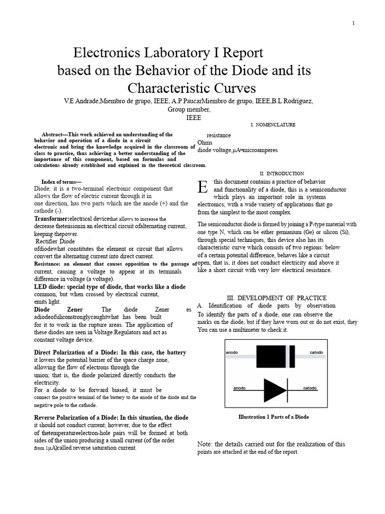 Diode Behavior and Characteristics Report | PDF | Diode | P–N Junction