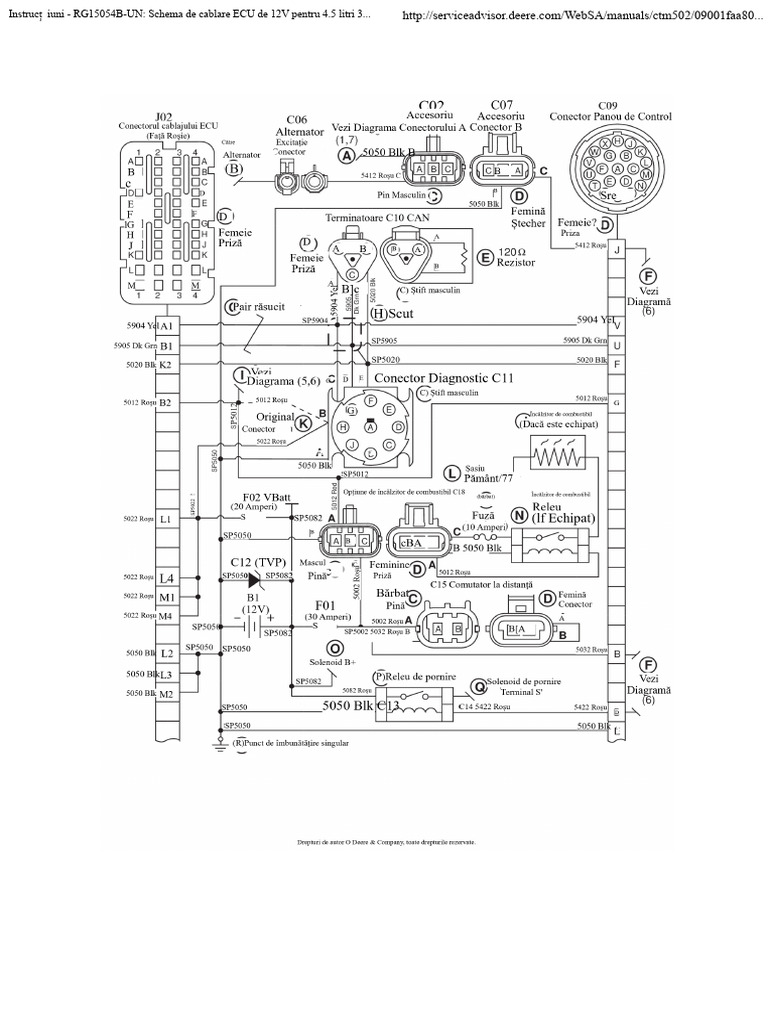 Schema de Cablaj ECU de 12 Volți Pentru 4.5 Litri | PDF