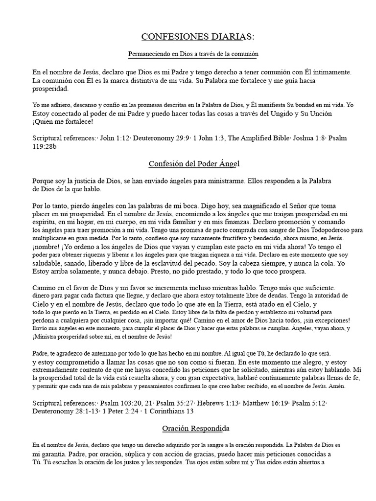 Confesiones Diarias de Prosperidad y Fe | PDF | Oración | Jesús