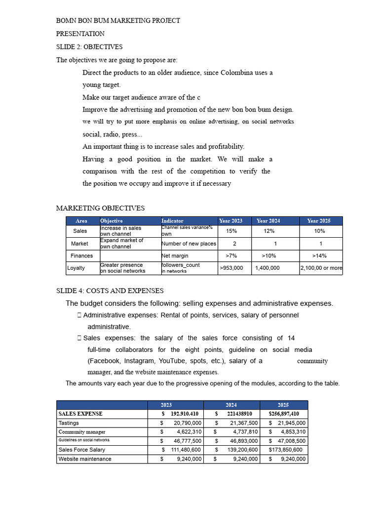 Bon Bon Bum Marketing Strategy Overview | PDF | Advertising | Facebook