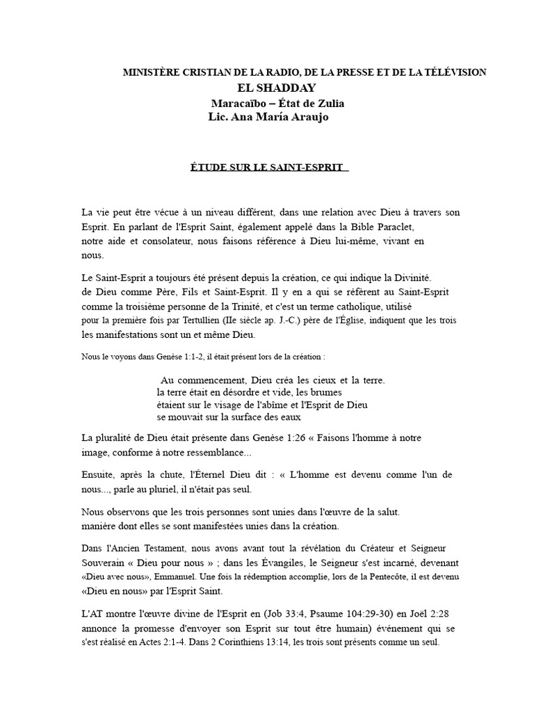 Comprendre le Saint-Esprit et son rôle | PDF | Saint-Esprit | Baptisme