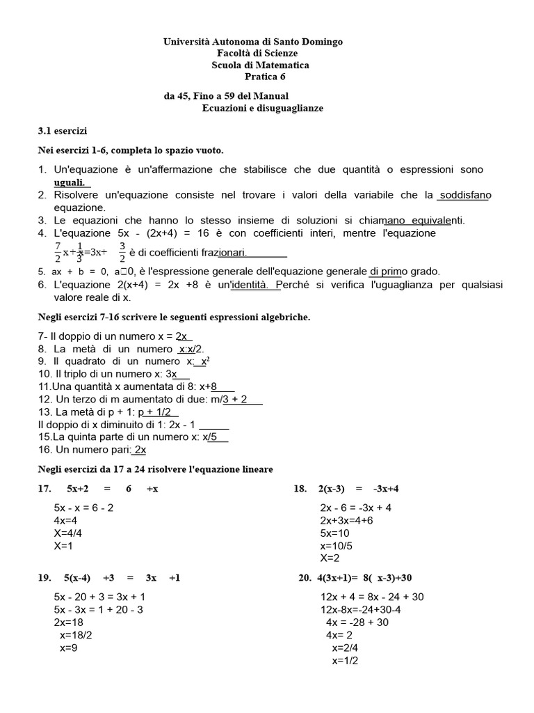 Pratica 6 Di Matematica. | PDF