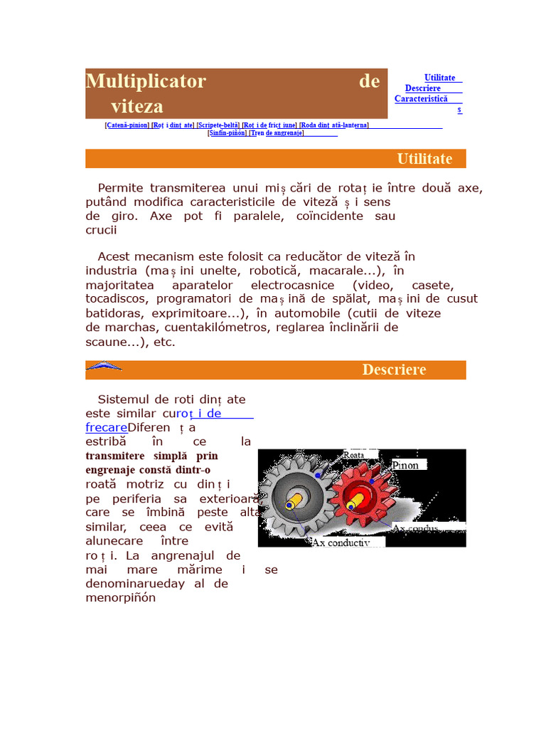 Multiplicator de Viteză | PDF