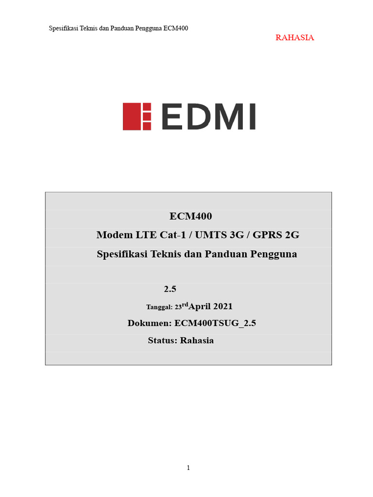 Spesifikasi dan Panduan ECM400 Modem | PDF