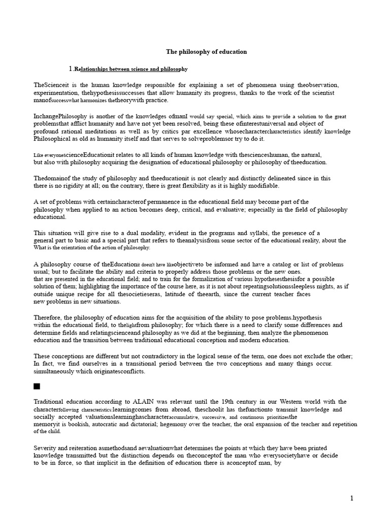Philosophy of Education Explained | PDF | Knowledge | Science