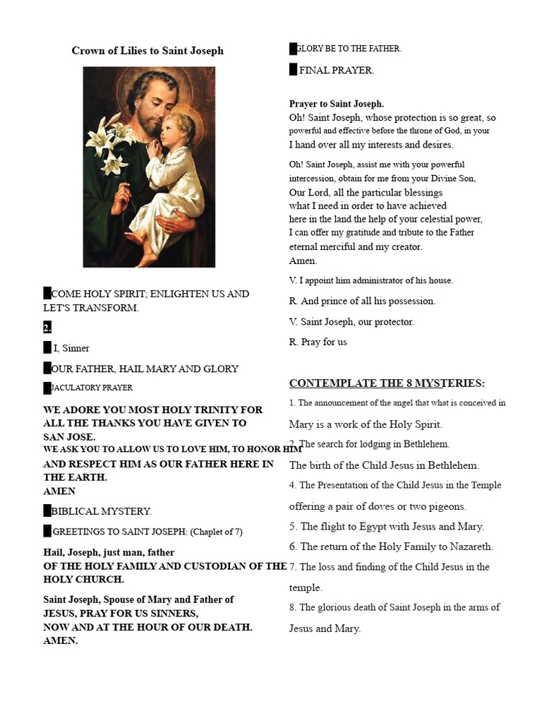 Prayer and Devotion to Saint Joseph | PDF | Saint Joseph | Mary, Mother ...