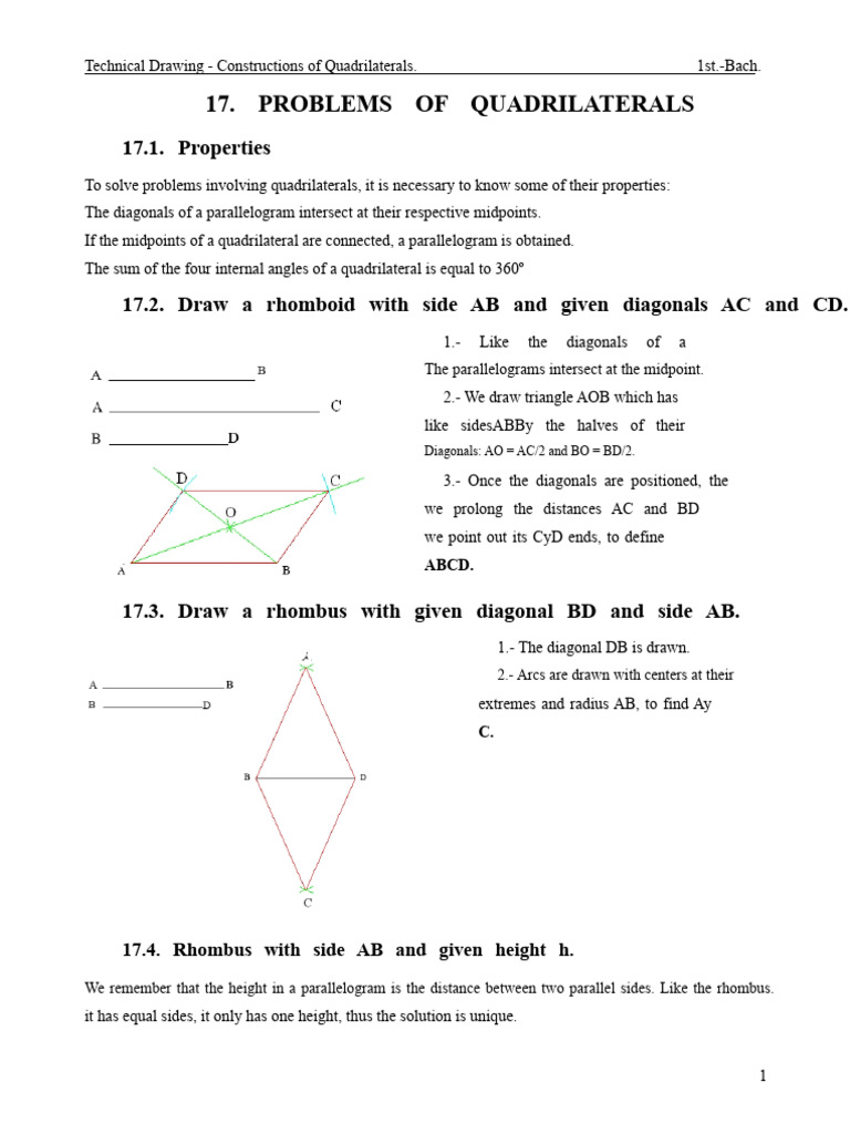 17 Problems of Quadrilaterals | PDF | Rectangle | Geometry