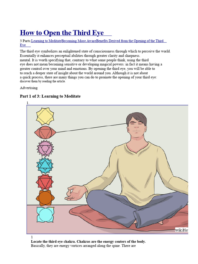 How To Open The Third Eye (Illustrated) PDF Meditation Mind