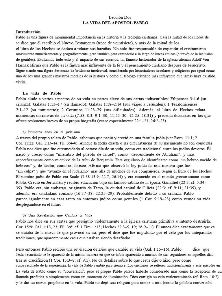 Vida y Misión del Apóstol Pablo | PDF | Pablo el apóstol | Primera ...