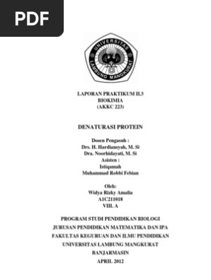 Laporan Praktikum Ii 3 Denaturasi Protein