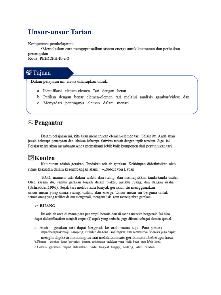 Elemen Tari | PDF