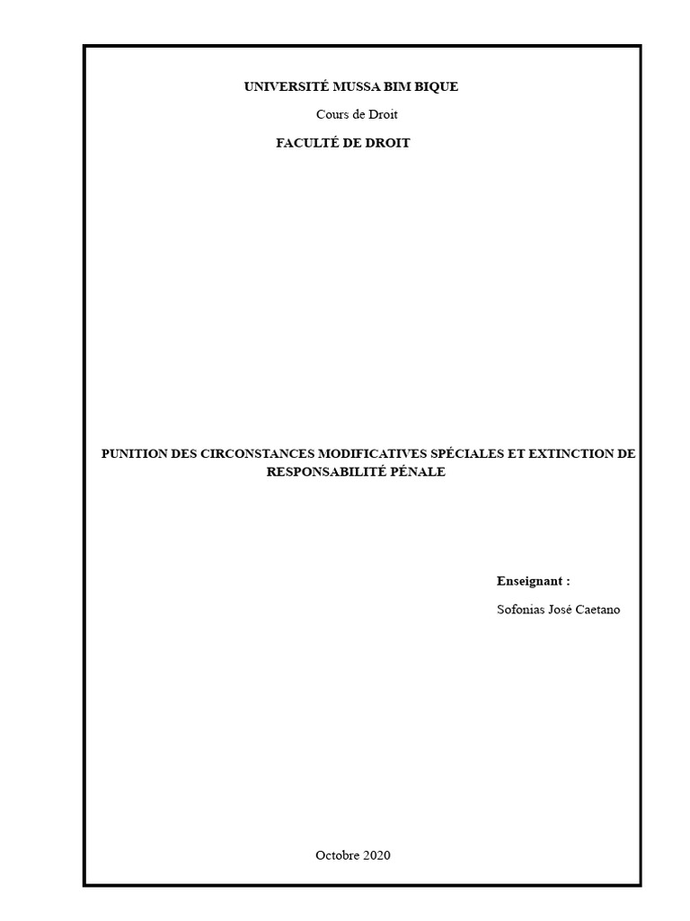 Punition et Responsabilité Pénale | PDF | Crimes | Crime et violence