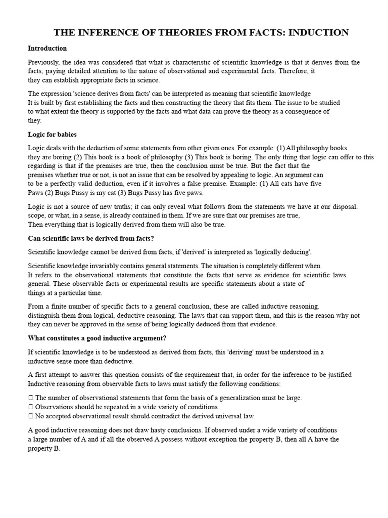 Inductive Reasoning in Scientific Knowledge | PDF | Inductive Reasoning ...