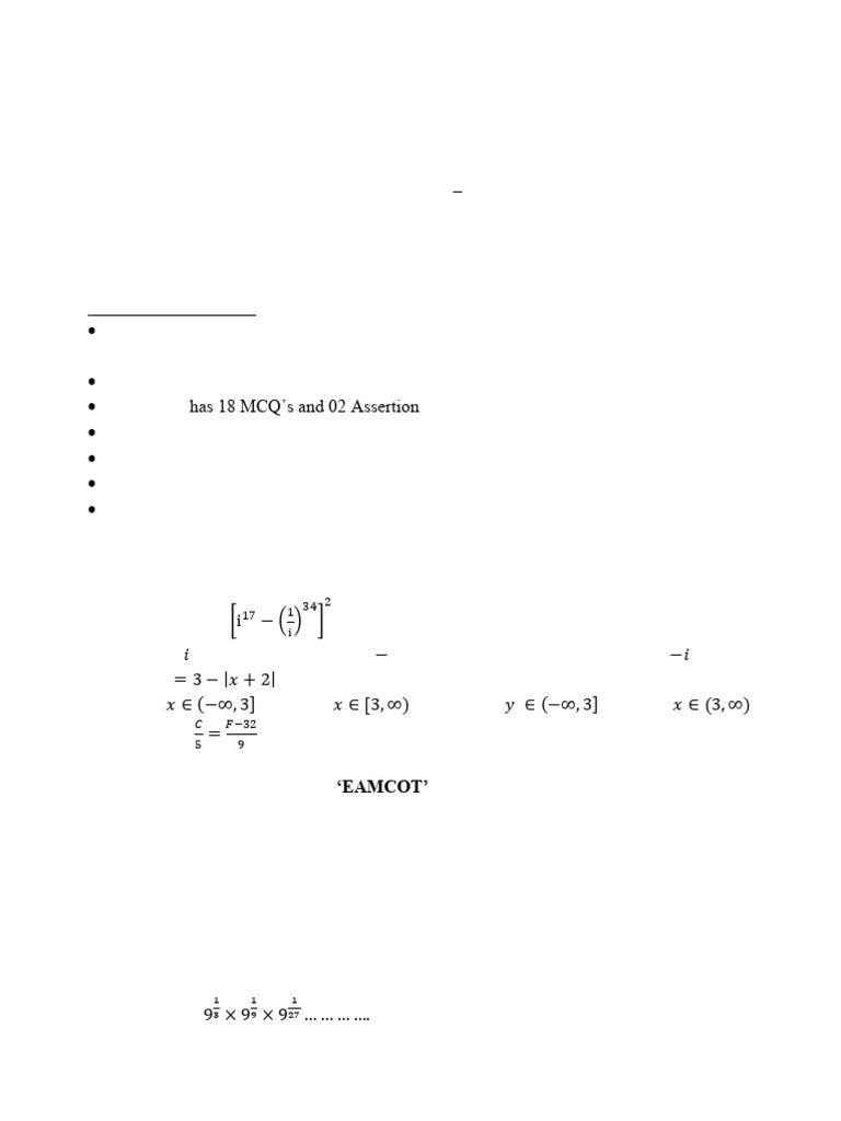 SP Maths - Class Xi - Set 1 - Ae 2024-25 | PDF | Educational Assessment ...
