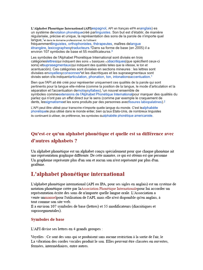 Comprendre l'Alphabet Phonétique | PDF | Phonétique | Linguistique