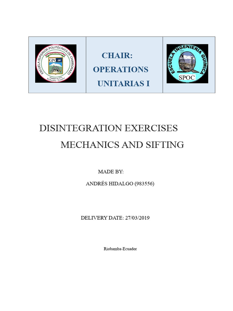 Milling and Sieving Exercises | PDF | Mill (Grinding) | Quantity