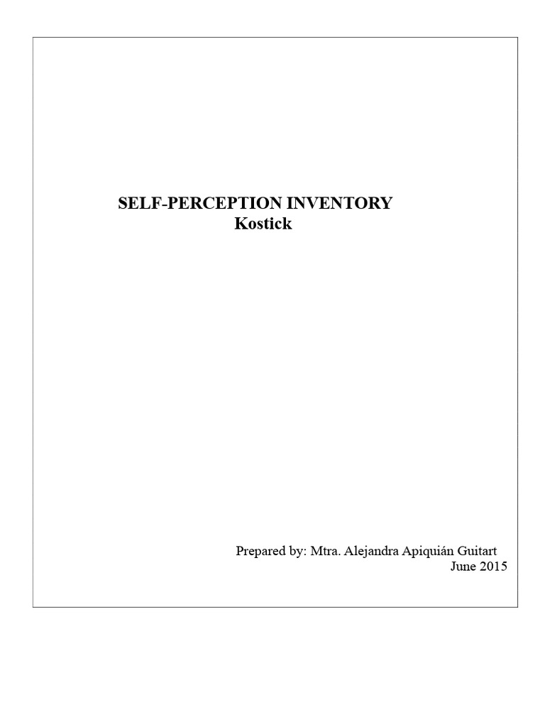 Kostick Self-Perception Inventory | PDF | Leadership | Feeling