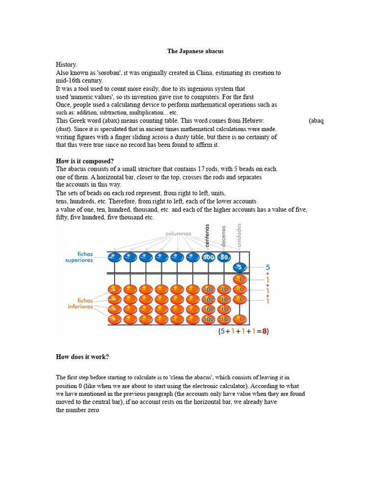 History and Use of the Japanese Abacus | PDF | Mathematics | Arithmetic