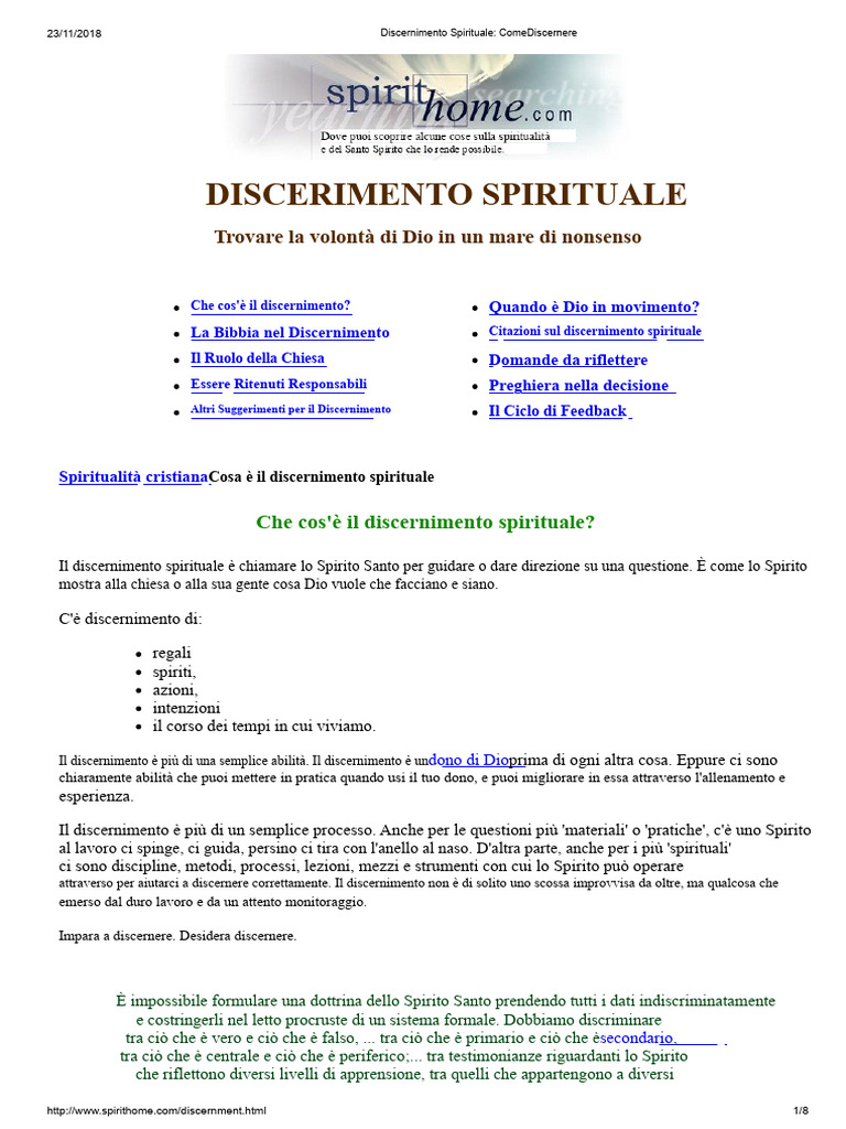 Discernimento Spirituale Come Discernere | PDF