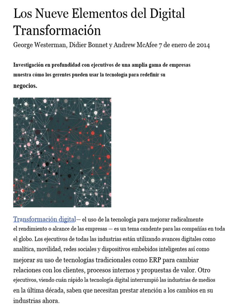 Nueve Claves para la Transformación Digital | PDF | Gestión de recursos ...