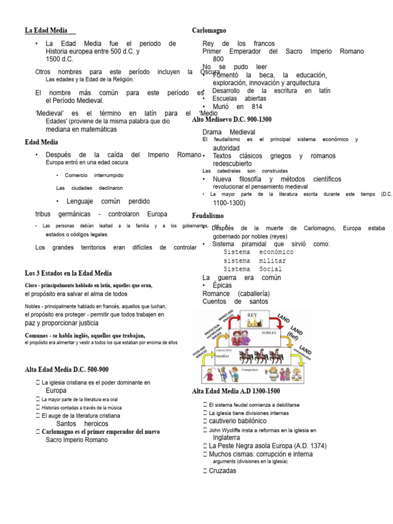 Historia y Literatura de la Edad Media | PDF | Edades medias | imperio ...