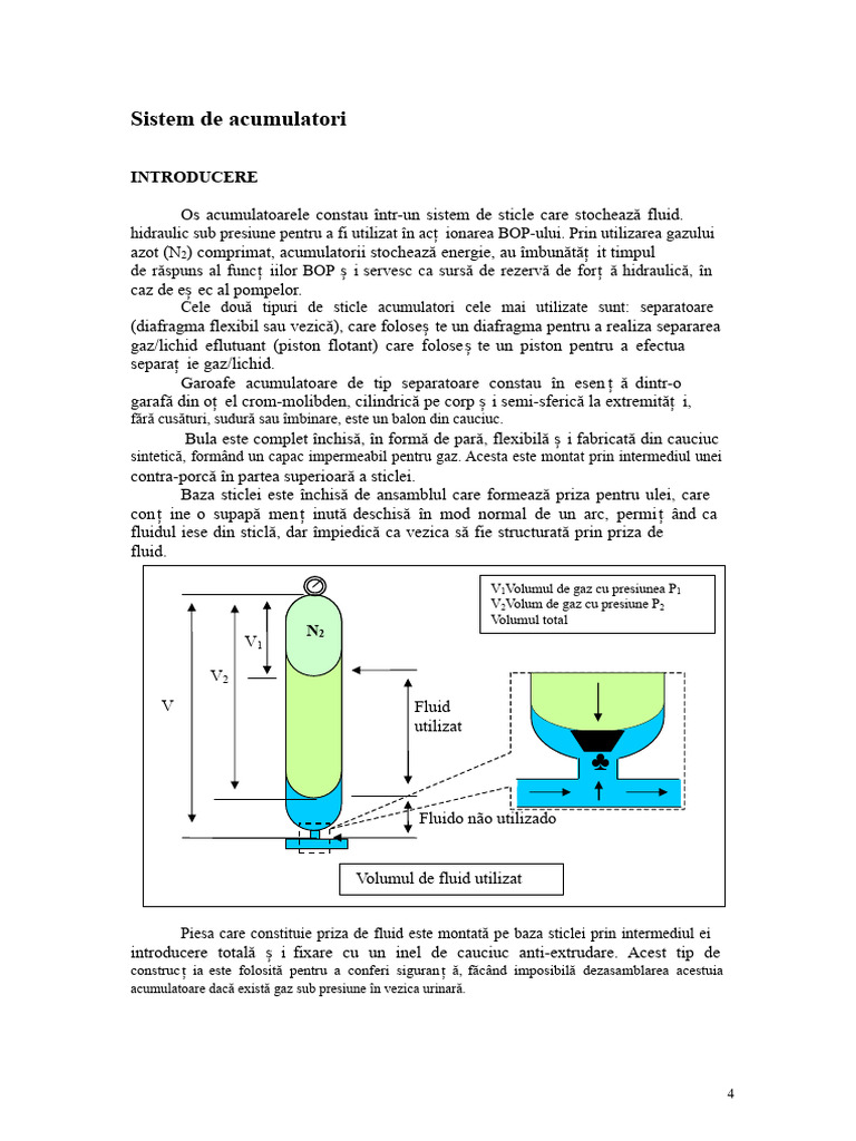 Sistem de Acumulatoare - Unitate BOP | PDF