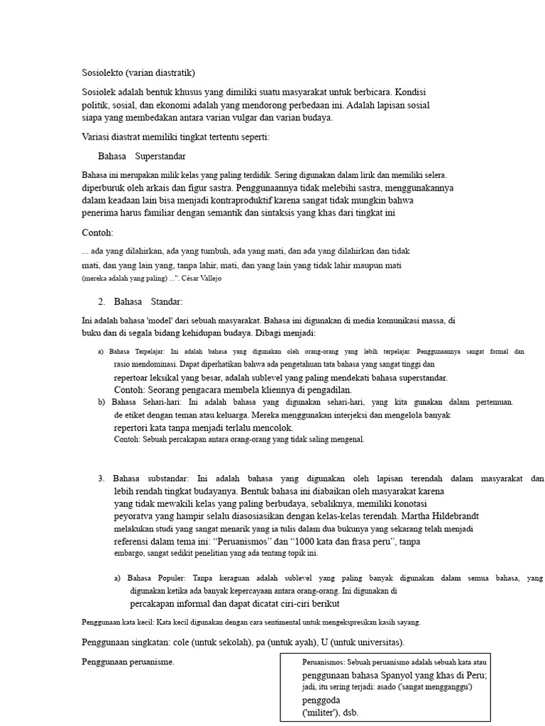 Variasi Sosiolek dan Idiolek dalam Bahasa | PDF