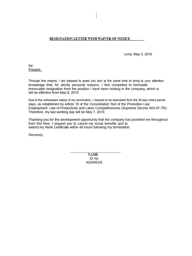 Notarial Resignation Letter Template | PDF